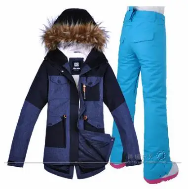 GSOU SNOW Waterproof Windproof Clothing for Women Winter Clothing Free shipping Women's Ski Suit Snowboard Suit Jacket+ Pant