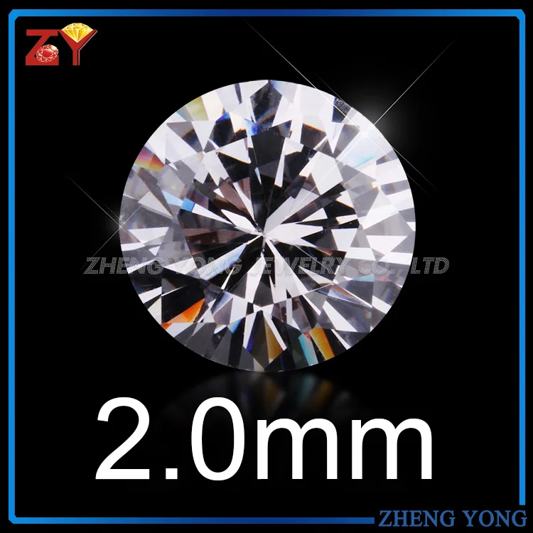 100 шт 0,8~ 2,5 мм 5А круглые бриллиантовые огранки белые кубические циркониевые камни свободные CZ образцы синтетические кубические циркониевые камни для ювелирных изделий - Цвет: 2mm-5A-100pcs