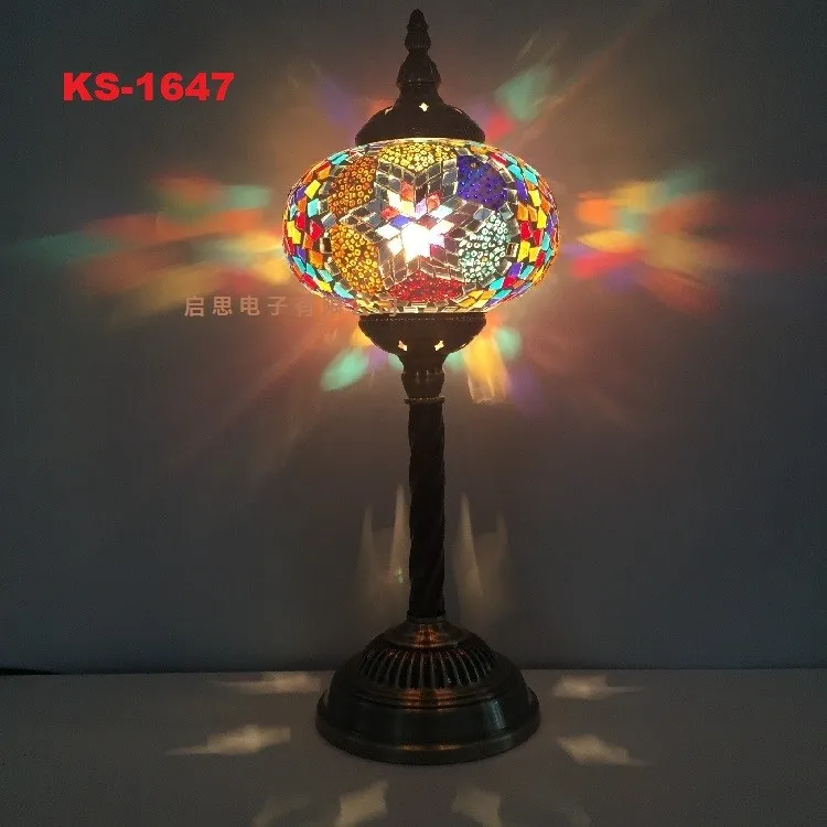 Lâmpada de Mesa Lampada da Tavolo Turco Mosaico Mediterrâneo Arte Deco Artesanal Vidro Romântico Cama Luz Stile Mediterraneo 8 light converters