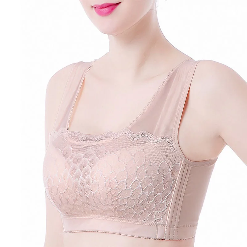 

Lady False Breast Pocket Bra After Surgery Bra Women Breast Cancer Push Up Lingerie Cotton and Non Steel Ring Bra D-1025
