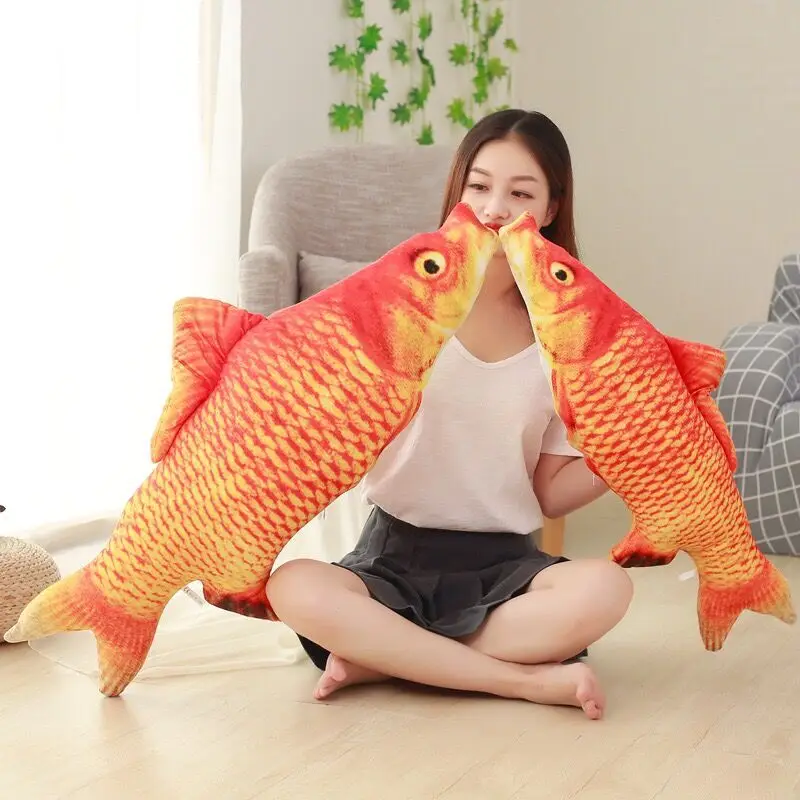 

Catnip Fish Stuffed Pillow Doll Plush Creative 3D Carp Fish Shape Cat Toy Gift Cute Simulation Fish Playing Toy For Pet cat