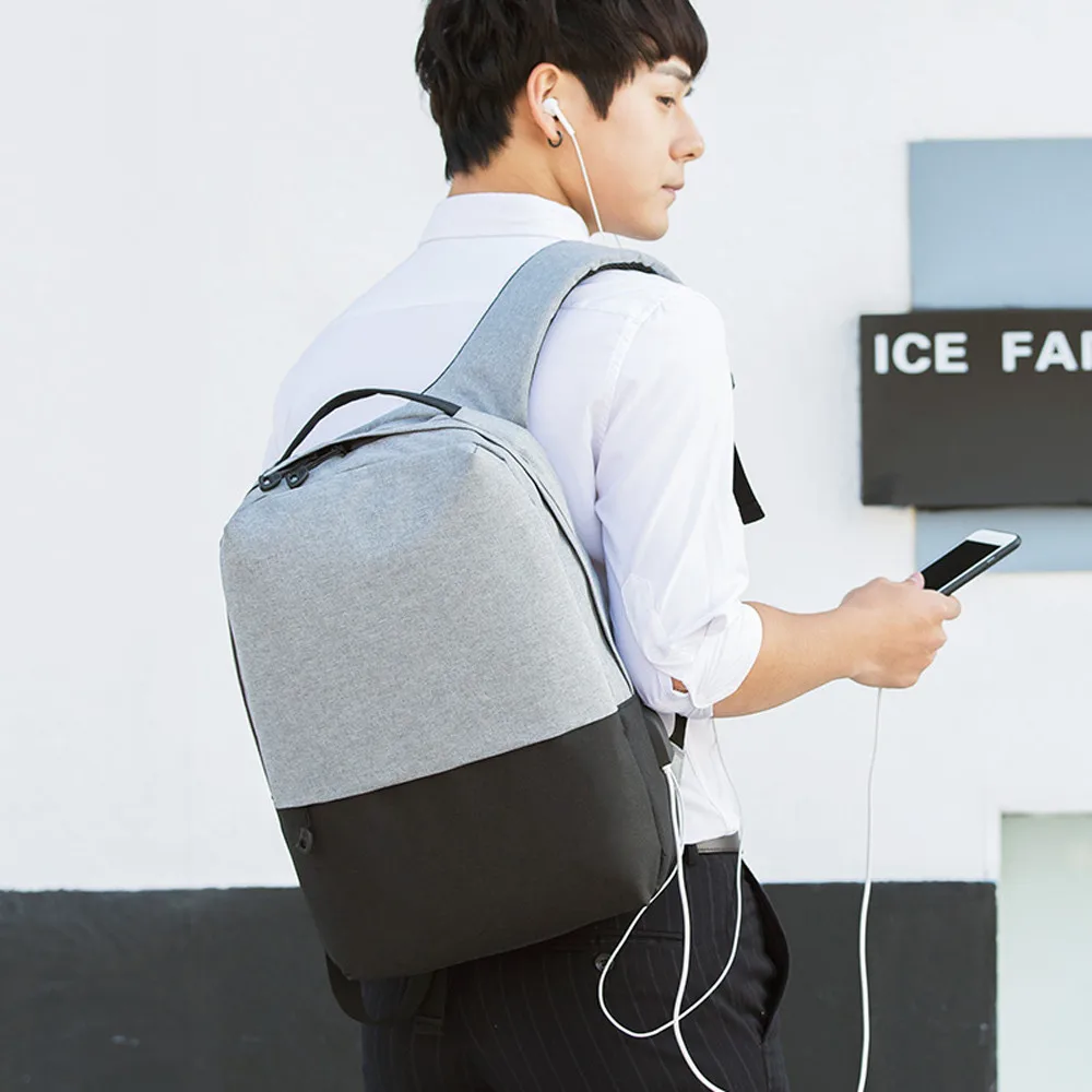 Aelicy Mochila Anti-robo de carga USB hombres portátil mochilas para adolescentes hombre Mochila de viaje bolsa de la escuela con cargador USB