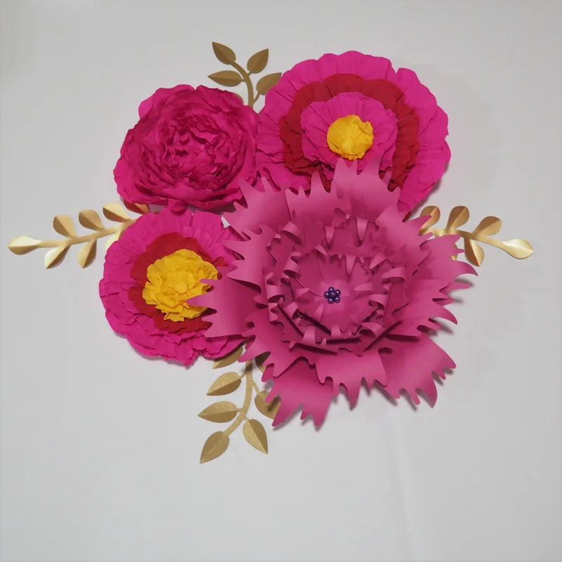 Buy 2018 Giant Cardstock & Crepe Paper Flowers 4PCS