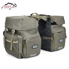LOCALLION Retro Canvas Bicycle Carrier Bag 50L Rear Rack Trunk Bike Luggage Back Seat Pannier Reflectivs