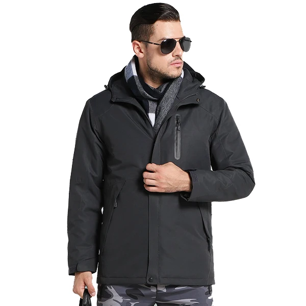Usb инфракрасный обогреватель мужские зимние хлопковые походные куртки женские для кемпинга водонепроницаемый ветрозащитная куртка походная одежда для восхождения - Цвет: Men gray