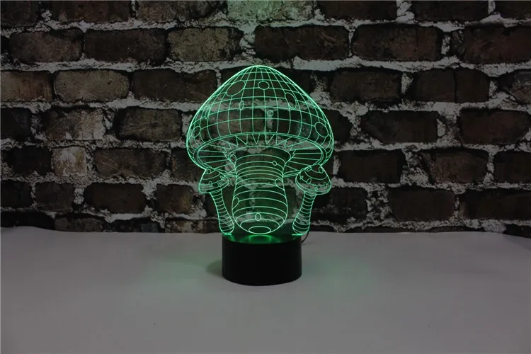 YJM-2812 рекламная продукция трехмерная Светодиодная лампа в форме гриба 3D ночник для детской спальни