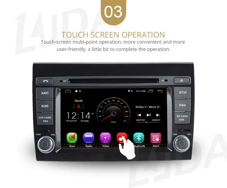 Cheap LJDA Android 9.1 Car DVD Player For Fiat Bravo 2007 2008 2009 2010 WIFI Car Multimedia Stereo GPS 2 Din Car Radio Quad Core IPS 5