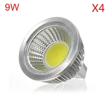 4pcs High quality MR16 COB Led Light 9W Led Lamp Lampada Led Bulb DC12V High Power Led Spotlight