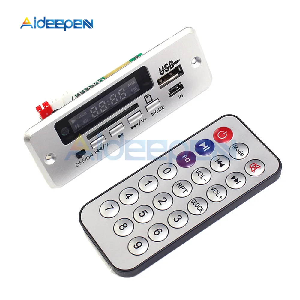 

Mini MP3 Decoder Board 5V Bluetooth Call Decoding Amplifier Module MP3 WAV U-Disk TF Card USB with 2*3W Remote Controller