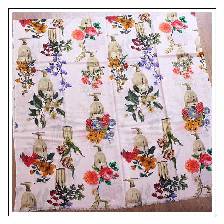 100% кашемир женский модный ретро цветы гусиный принт тонкий платок-шаль из пашмины 100x200 см 10 цветов оптом в розницу