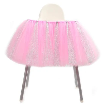 

BESTOYARD 91.5x35cm Glitter Chair Skirt Lovely Cute Chair Skirts for Baby Shower Kids Birthday Festival Party Supplies