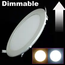 DHL Free Shipping 10pcs/lot Dimmable Led Panel ceiling Light 3W 4W 6W 9W 12W 15W 25W With Adapter AC110-220V Ulthra thin