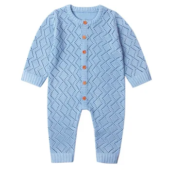 2019 Newborn baby boy rompers Toddler Jumpsuit Girls Candy Color Knitted Baby Clothes Infant Boy Overall Children Outfit Spring 5