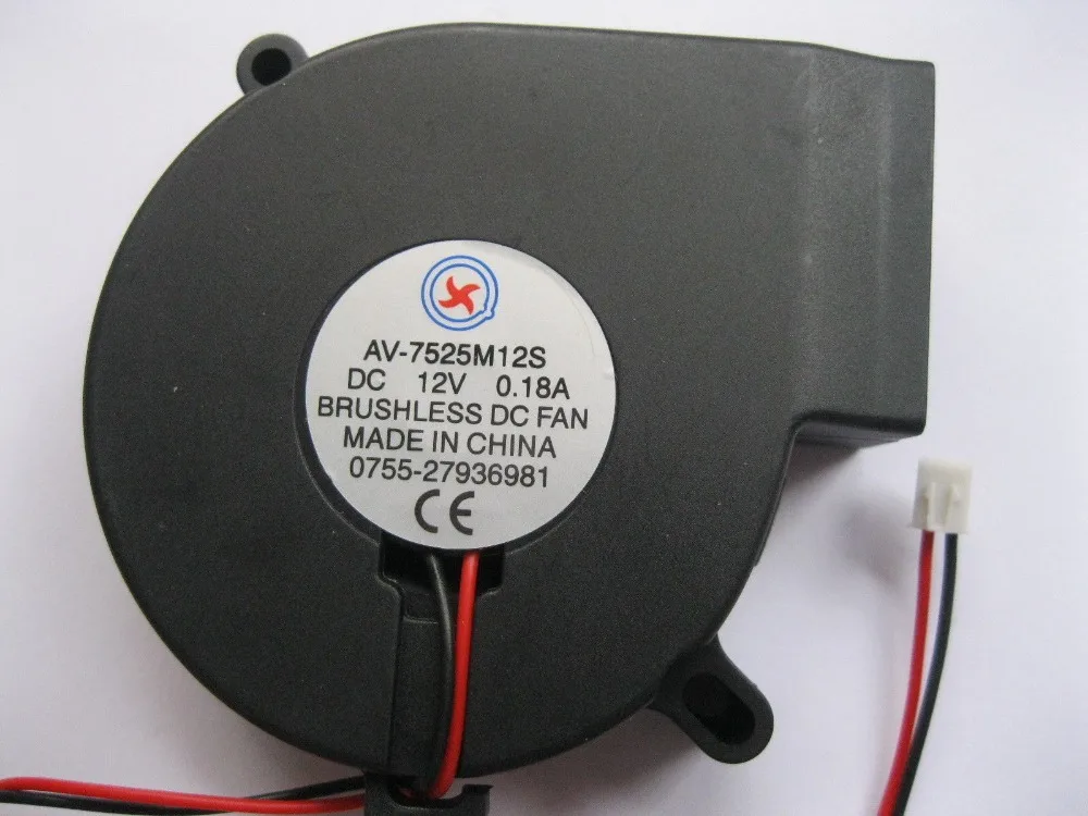 

1 pcs Brushless DC Cooling Blower Fan 7525S 12V 75x25mm 2 Wire