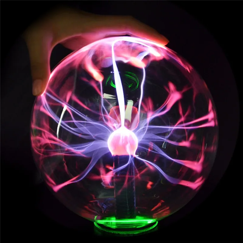 3/4/5/6/8" Magic Plasma Ball Sphere Lightning Crystal Globe Touch Nebula Light 