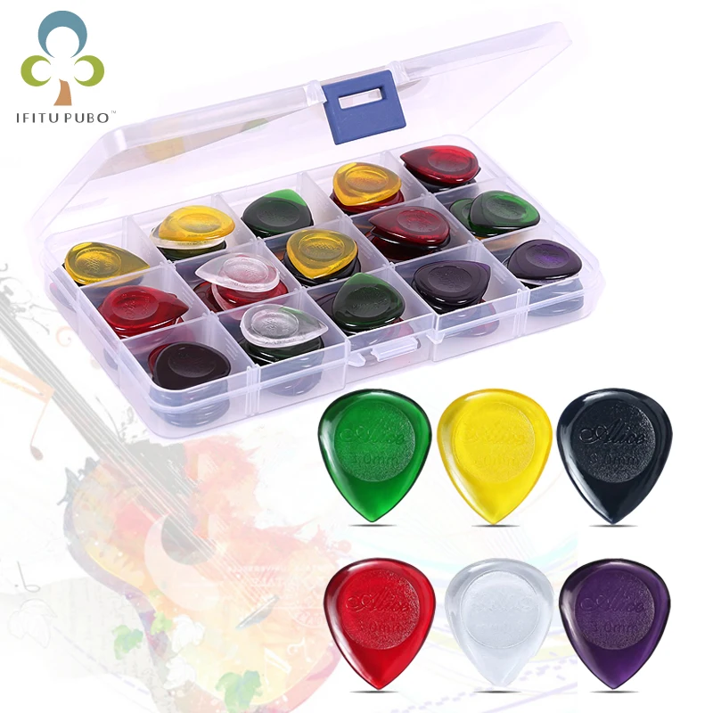 

90Pcs/box Alice Transparent Electric Bass Guitar Picks Waterdrop Shape Picks 1.0/2.0/3.0 mm with Box Case Guitar Accessories GYH