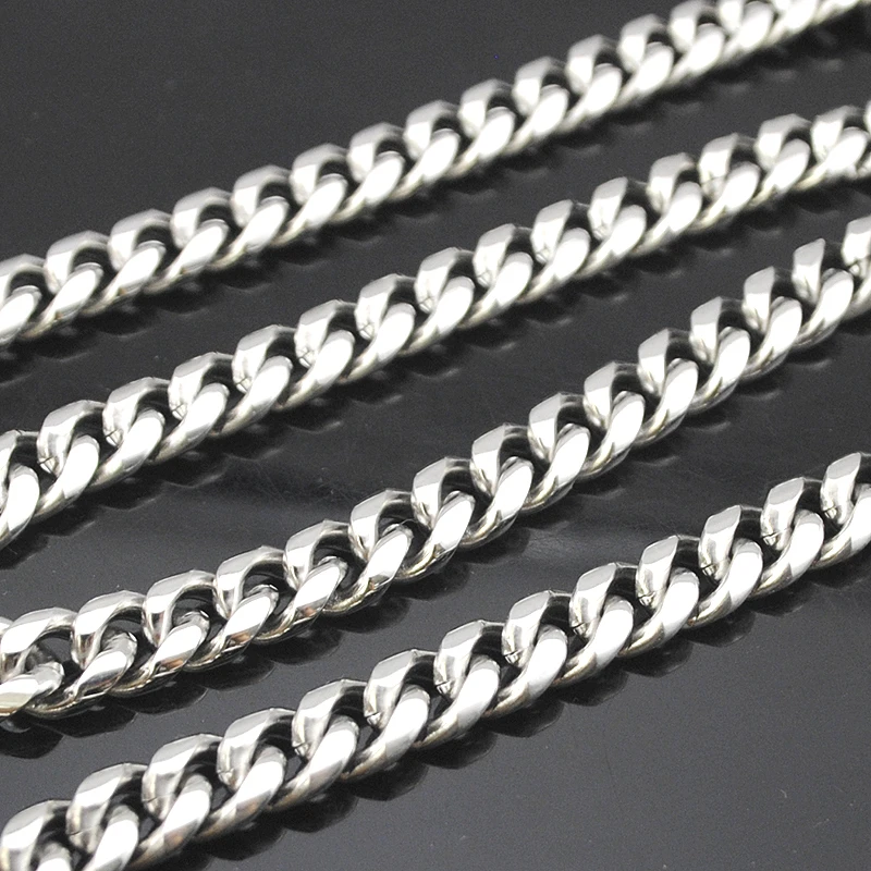  AMUMIU 45/50/55/60/65/70cm 316L Stainless Steel Chain Link Necklace 9mm Men Jewelry Long Cuban Neck