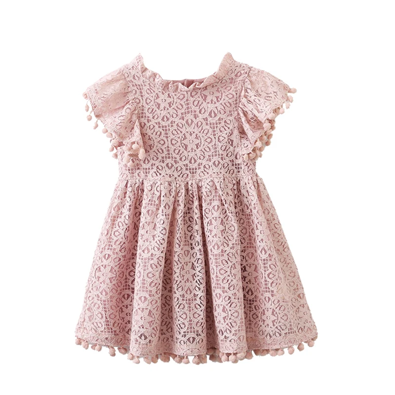 

2018 Elegant Dress For Girls Sleeveless Party Dress Lace And Ball Design Brand Costume For Kids Clothes