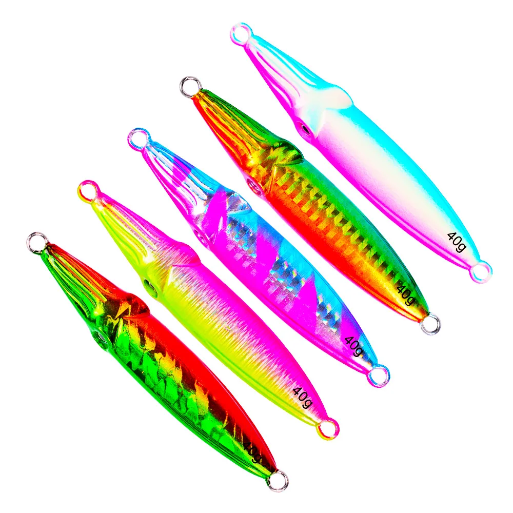5 шт., смешанные цвета, 40 г, 60 г, 80 г, 100 г, свинцовая рыба, металлическая приманка для ловли на крючок, ложка, приманка, Джиги, Морская Лодка, искусственные приманки для рыбалки