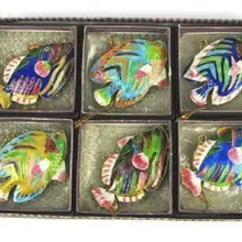 6 шт. КИТАЙСКИЙ ручной работы перегородчатая рыба рождественские украшения