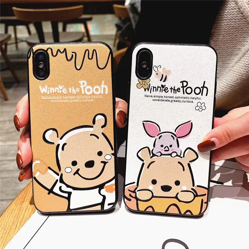 

Cute Couple 3d Emboss Bear Pattern Phone Cover Case For Iphone X Xs Max Xr 10 8 7 6 6s Plus Luxury Soft Silicone Coque Fundas
