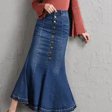 Ковбойская юбка на половину тела, Женская Осенняя Новинка года, стильная юбка с высокой талией и эластичным хвостом