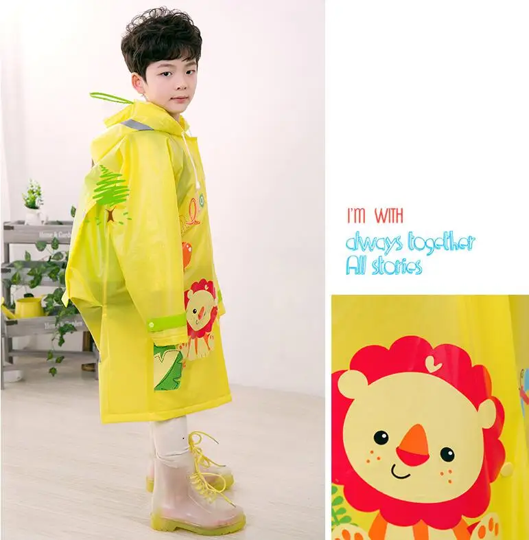 10.Students Raincoat With School Bags Cool Children Rain Coat Kids rain Jacket pocket Waterproof Rain Suit Children Raincoat Long Rain jacket