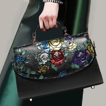 Благородные сумки для Для женщин из натуральной кожи Топ кожаная ручная сумка для торжеств модный топ-ручки сумки леди плеча Crossbody