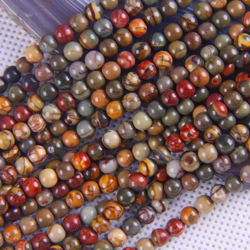 4MM Picasso Stone Round Loose Beads 15.5 Inch Jewelry For Gift Making A101 | Украшения и аксессуары