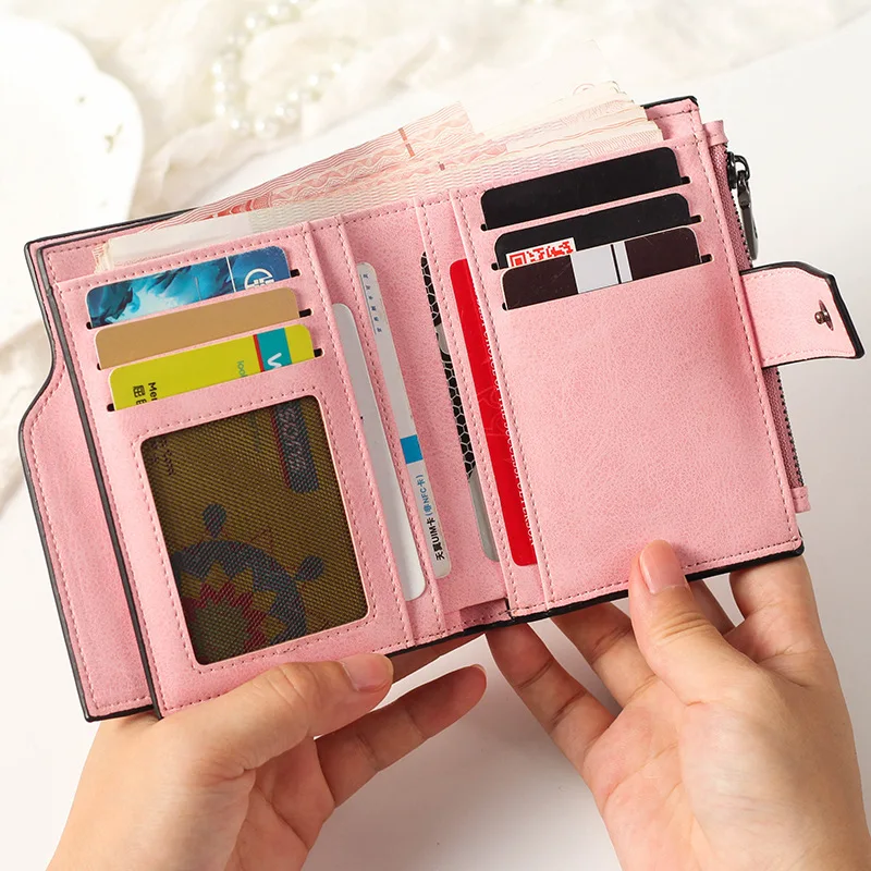 Wallet Women PU 2019 Credit Card Holder Zipper Wallet Short Coin Purse For Cards Purse Portefeuille Zip Card Short Clutch Money