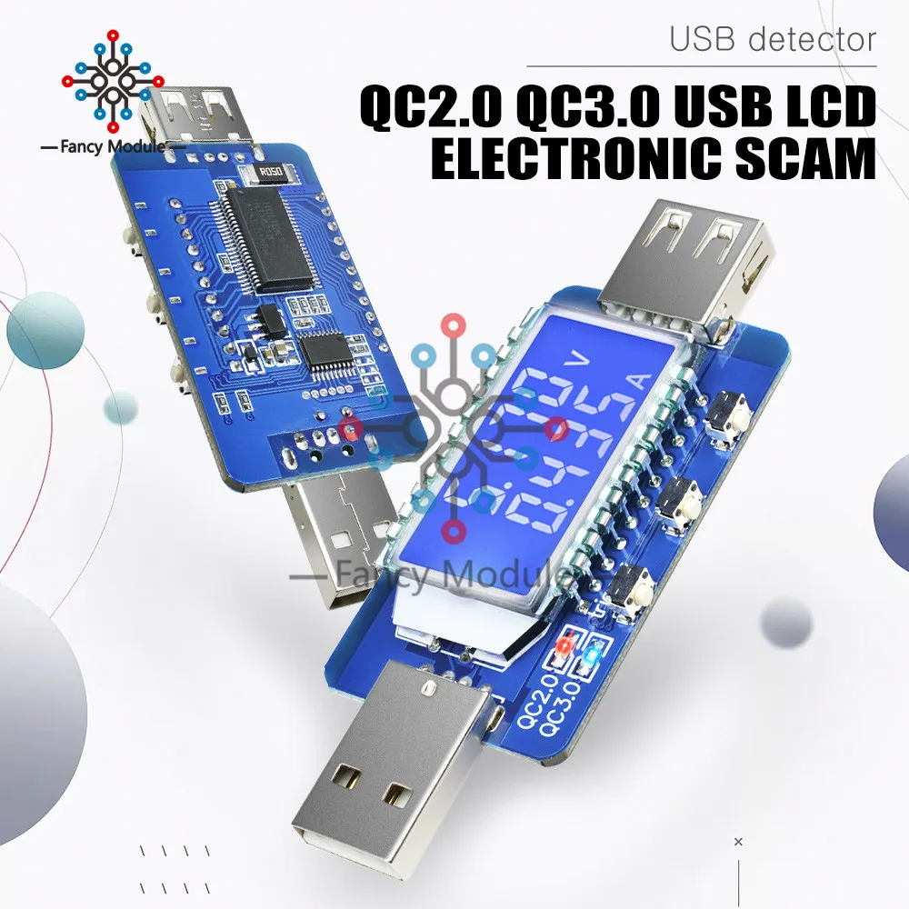 QC2.0 QC3.0 4 V-28 V Электрический афера мощность триггер ЖК-цифровой USB тестер с ЖК-экраном звуковой сигнал тревоги напряжение переменного тока метр тестер Вольтметр Амперметр