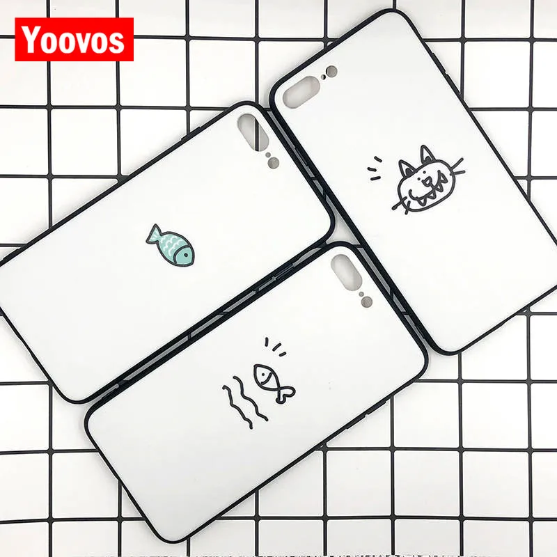 Yoovos New Cat Fish Phone Cases For IPhone 6 7 8 Case Iphone 6Plue 7Plus 8Plus X With PC Back And Soft TPU Frame Cover |