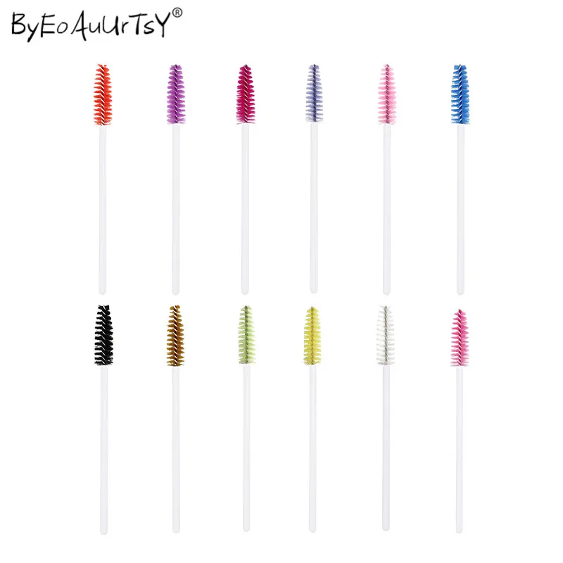 

200pcs One-Off Eyelash Extension Disposable Eyebrow brush Mascara Wand Applicator Spoolers Eye Lashes Cosmetic Brushes Tools