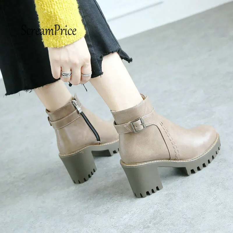 ankle boots platform heel