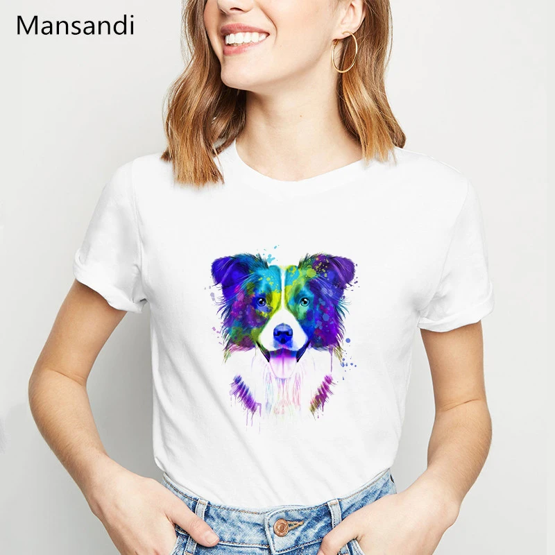Футболка с принтом животных Джек Рассел терьер женская одежда harajuku футболка для любителей собак забавная Футболка женская футболка