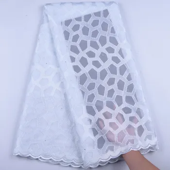 

African Dry Lace Fabrics High Quality Cotton Lace Fabric Swiss Voile With Stone Swiss Voile Lace In Switzerland 5 Yards A1616