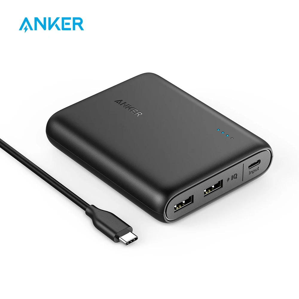 Anker PowerCore 13000 C(USB-C Input only),Compact 13000mAh 2-Port Ultra Portable Phone Charger,Power Bank for iPhone Samsung etc afbeelding