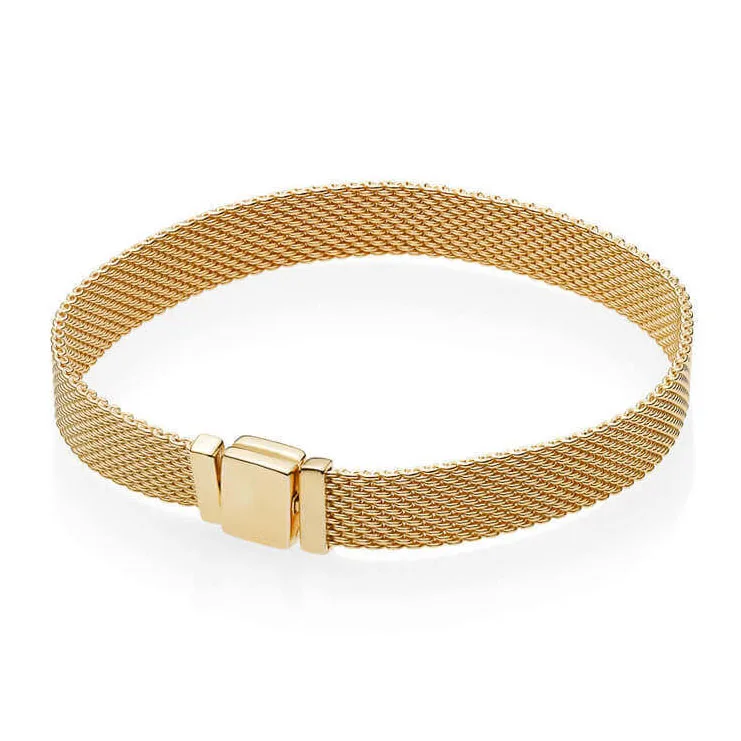 

2018 New Gold Shine Reflexions Bracelet 925 Sterling Silver Europe Brand Charm Bracelet For women Bracelet Diy Jewelry