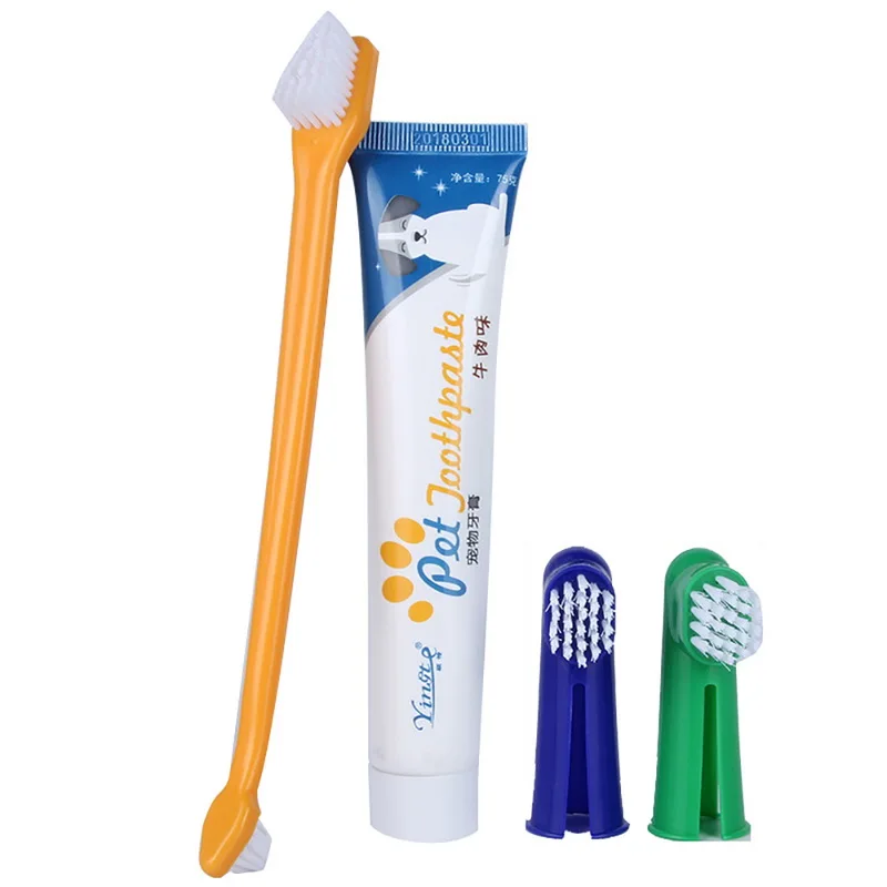 Hoomall 1Set Pet Dog Toothbrush Toothpaste Set Pet Brush For Small