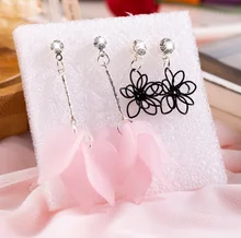 

Swarovski women's earrings are pearl silver two-piece suit simple geometric fashion gold earrings silver 925 jewelry 21