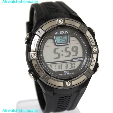 DW381D Date Alarm BackLight PNP Matt Silver Bezel Water Resist Men Digital Watch