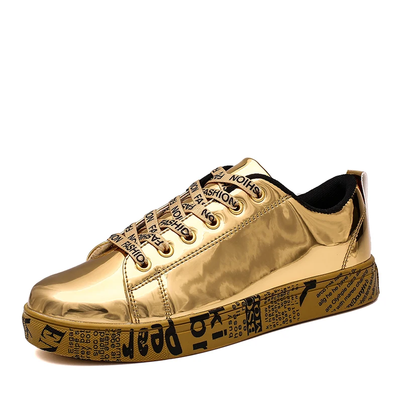 

size 36-46 Mens womens Skateboarding Shoes Lace Up Skateboard Sneakers quality Flat Shoes Men's Sports Shoes black gold silver