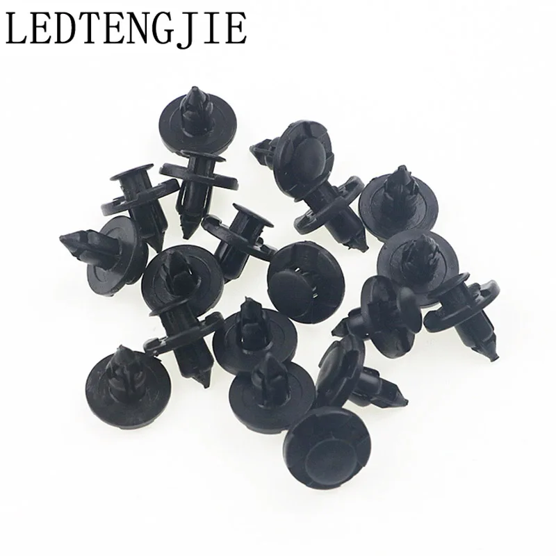 100Pcs Black 8mm Hole Plastic Retainer Fastener Rivet Door Panel Fender