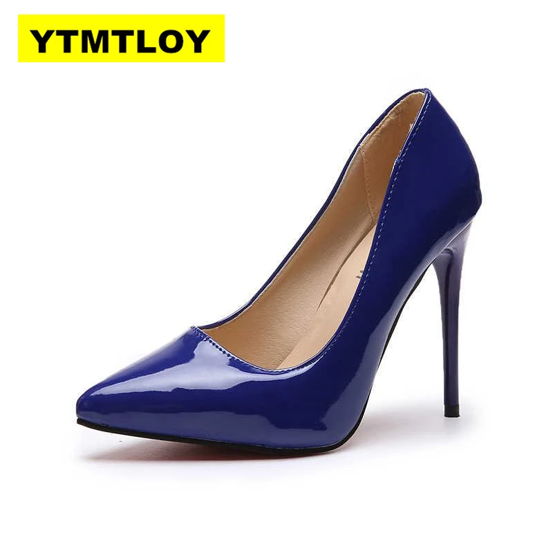 Plus Size 44 Pumps Women Shoes Red Flock Slip-On Shallow Wedding Party Pointed Toe High Heels Pump Chaussures Femme 2019