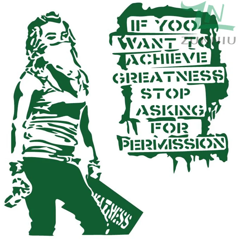 G118 Бэнкси виниловая наклейка на стену Хочу достичь величия, граффити уличное искусство наклейка креативная виниловая наклейка на стену s декоративная - Цвет: Зеленый