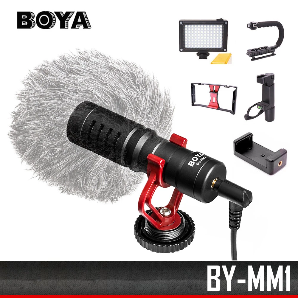 BOYA BY MM1 видео Запись Микрофон компактный на камеру Youtube микрофон для iPhone Nikon Canon DSLR