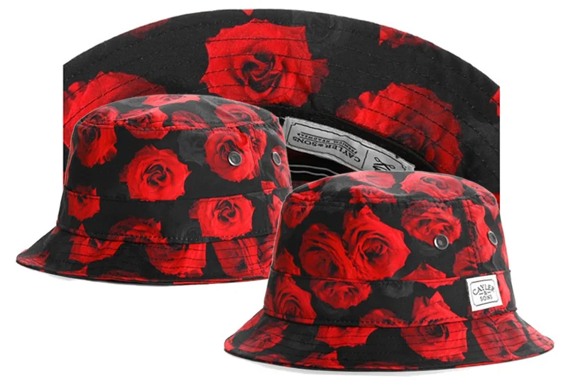 red rose bucket hat