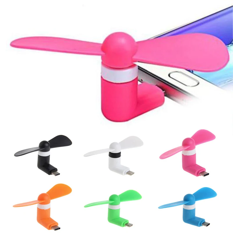 

Mini Portable Type-C Mobile Phone Cooling Fan Super Mute For Android LG Huawei