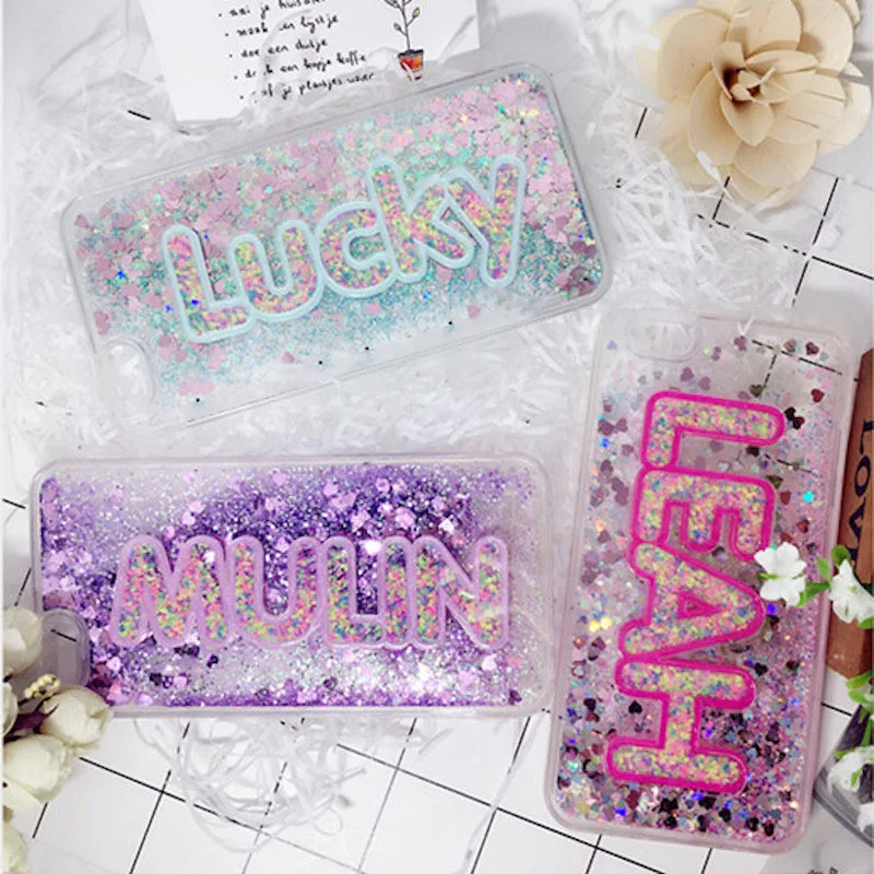 

Unique Custom name grow in dark letter heart liquid case For Samsung galaxy j3 j4 j5 j7 a5 a6 a7 a8 plus 2017 2018 prime pro