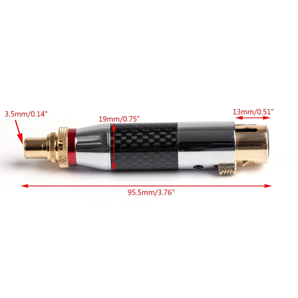Areyourshop 1 пара углеродного волокна Xlr 3 Pin кабель аудио разъем и гнездо RCA Jack красный Лидер продаж позолоченный штекер Jack